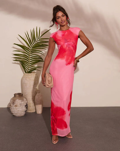 Easy Orchard Mesh Floral Maxi Dress