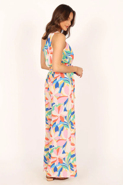 Belinda One Shoulder Jumpsuit Floral