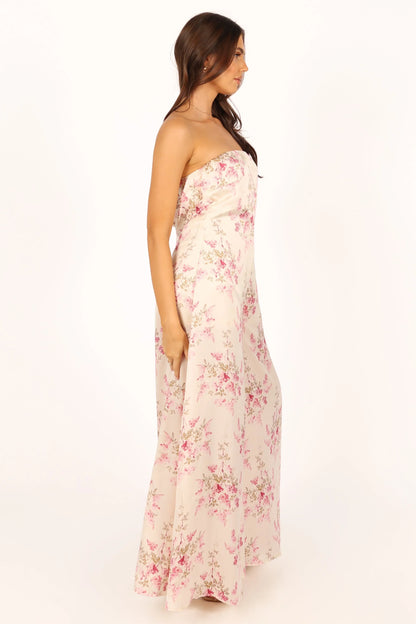 Giselle Strapless Jumpsuit Off White