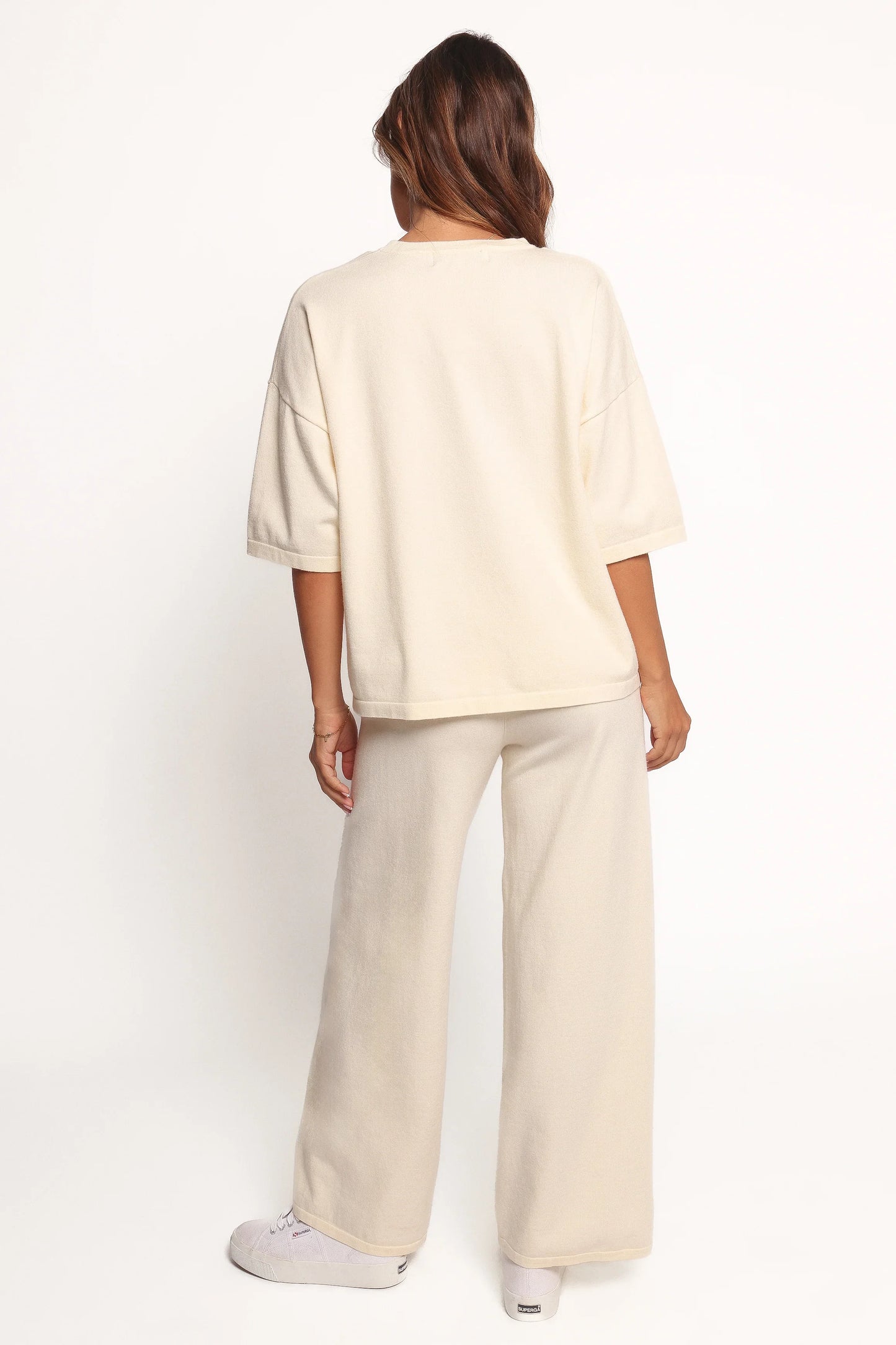 Ash Knitted Pants White