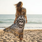 Long Leopard Kimono Cardigan Beach Cover Up