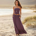 Bandeau Strapless Boho Maxi Dress