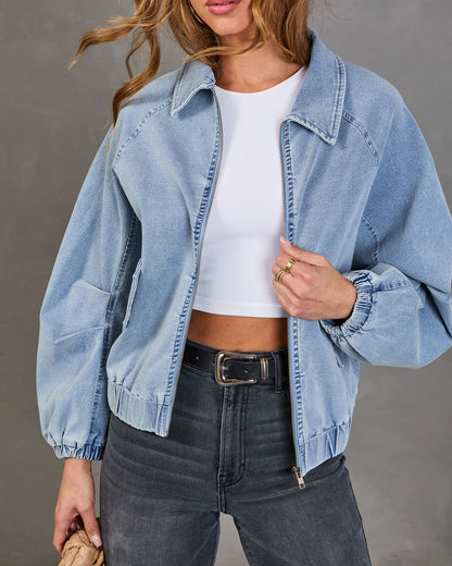 Free Spirits Denim Bomber Jacket