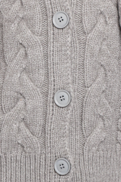 Nika Cable Knit Cardigan Grey