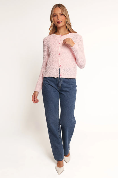 Ally Texture Cardigan Pink
