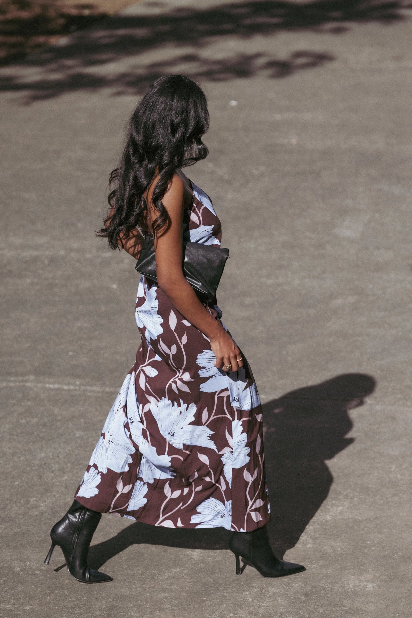 Ottavia Strapless Maxi Dress Blue Poppies