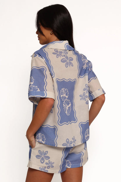 Shellie Shorts Blue Dahlia