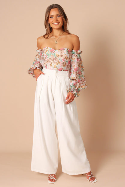 Acantha Bodysuit Beige Floral