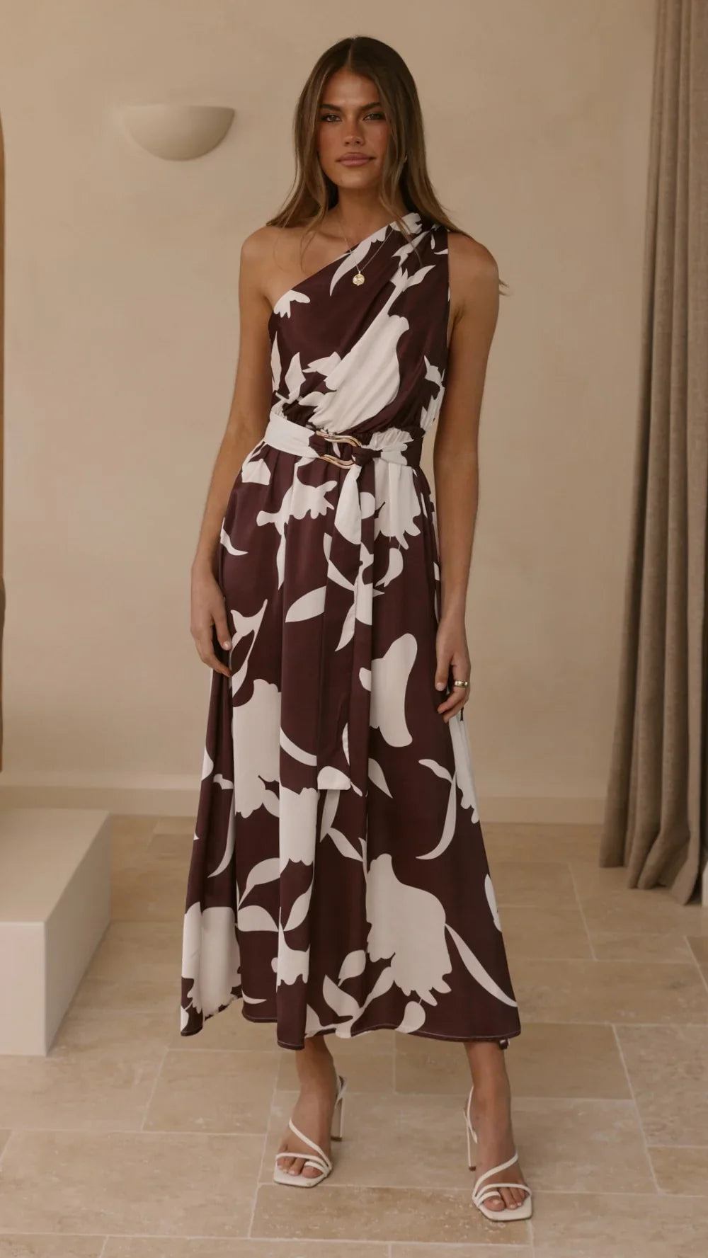Hadas Maxi Dress Chocolate White Print