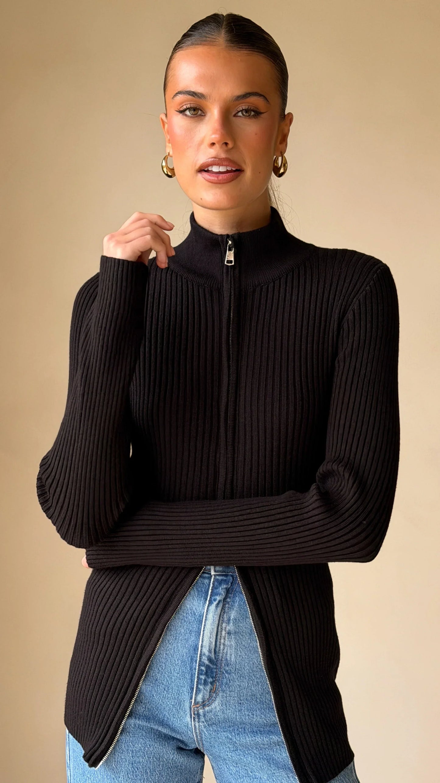 Cleo Long Sleeve Top Black