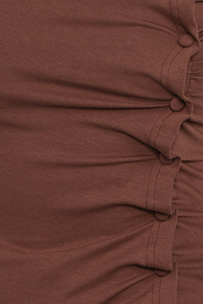 Ethel Asymmetrical Knit Top Chocolate