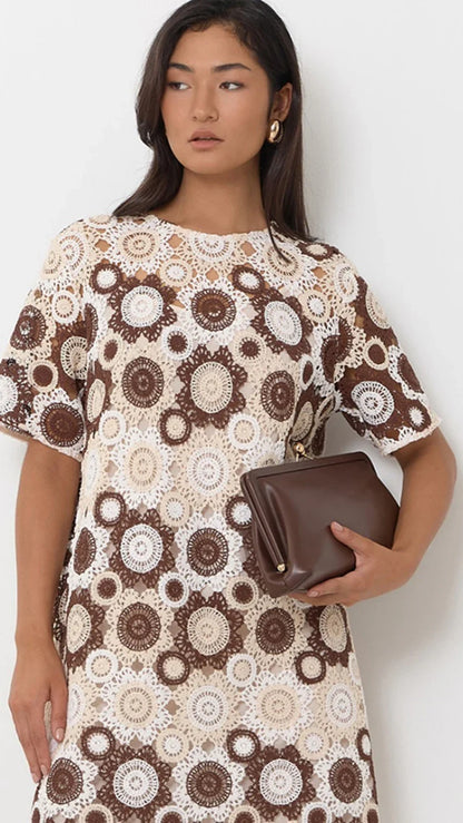 Clip Top Soft Rectangle Clutch Chocolate