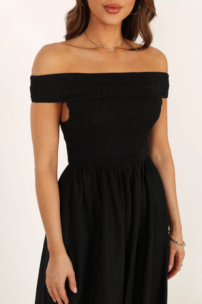 Tessa Off Shoulder Maxi Dress Black