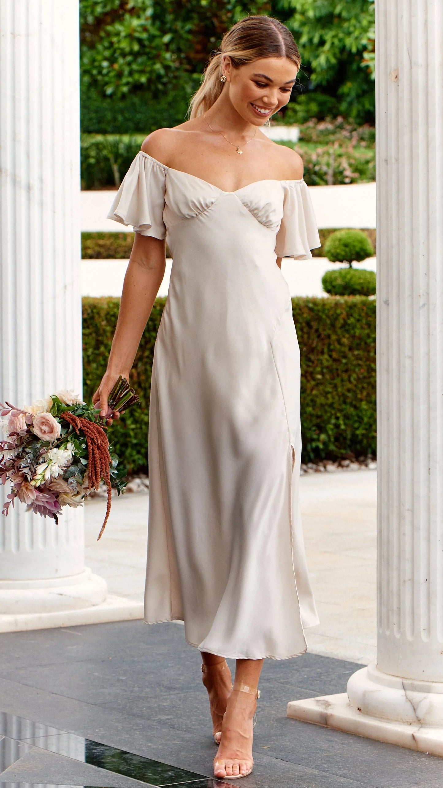 Louisa Midi Dress Ivory
