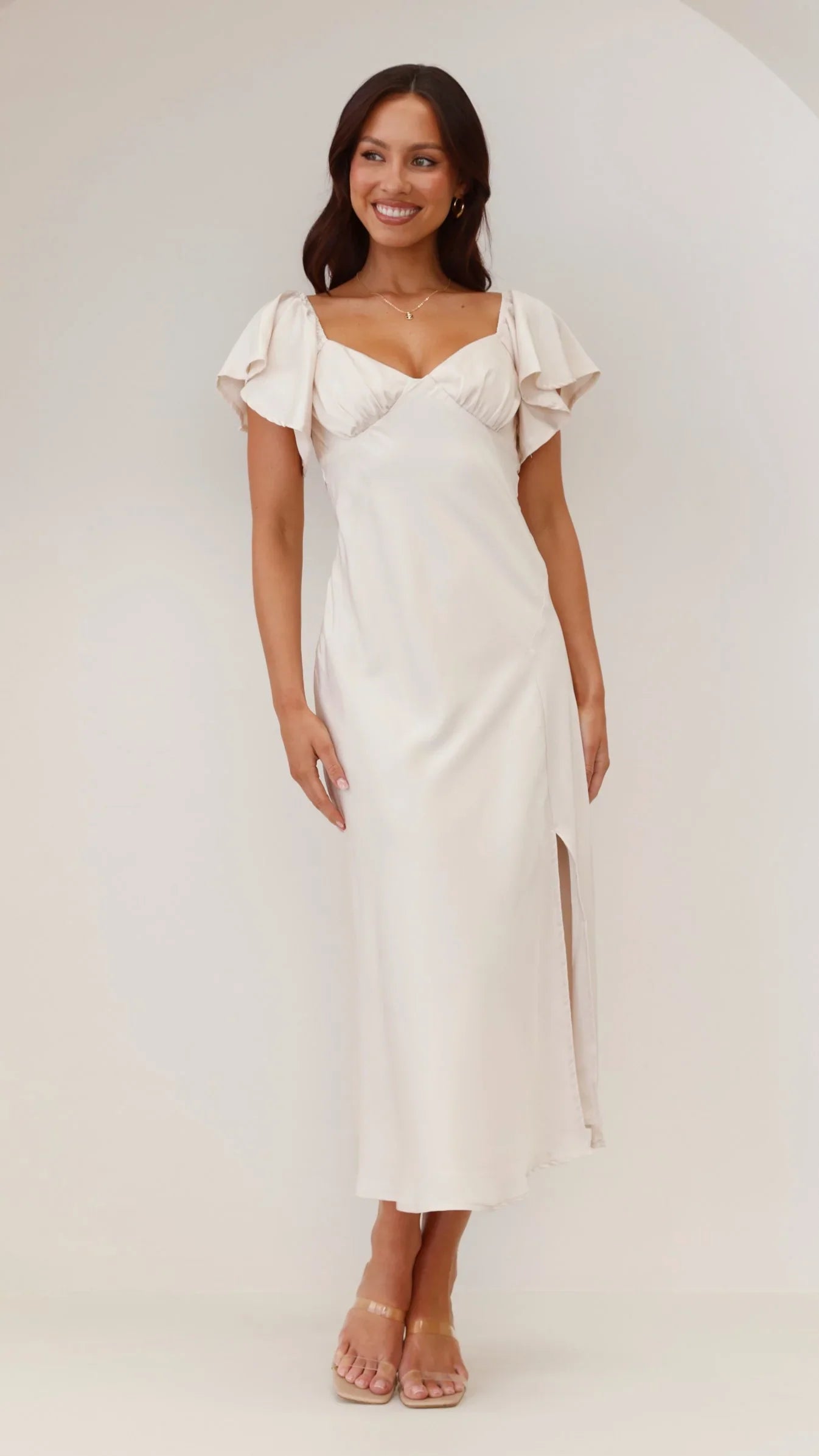 Louisa Midi Dress Ivory