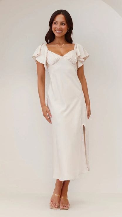 Louisa Midi Dress Ivory