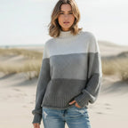Oversized Striped Boho Knit Sweater