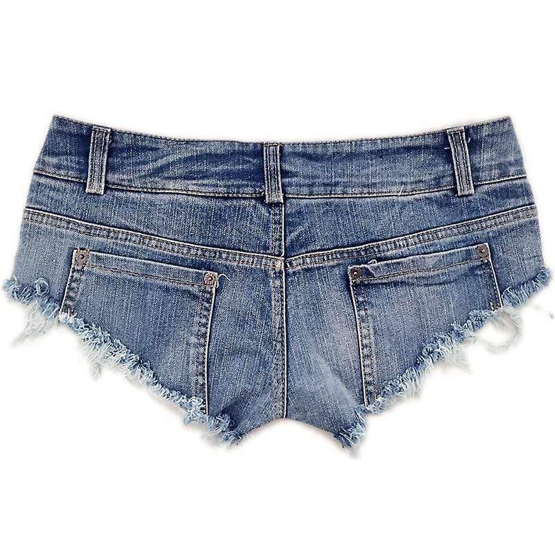 Low Rise Mini Denim Shorts