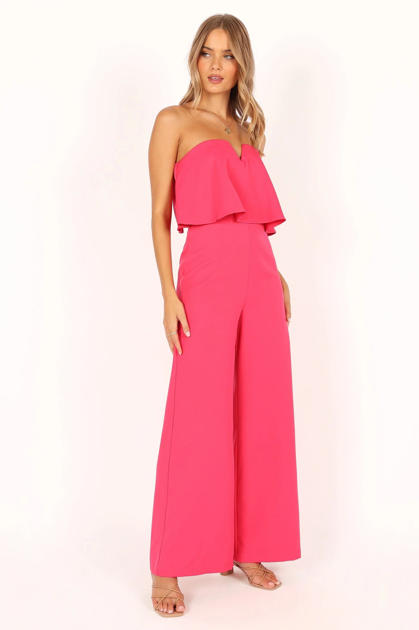 Sonny Strapless Jumpsuit Hot Pink