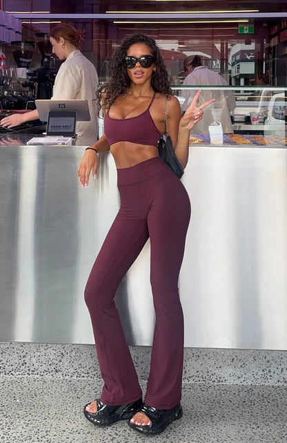 Movement Flare Leggings Merlot