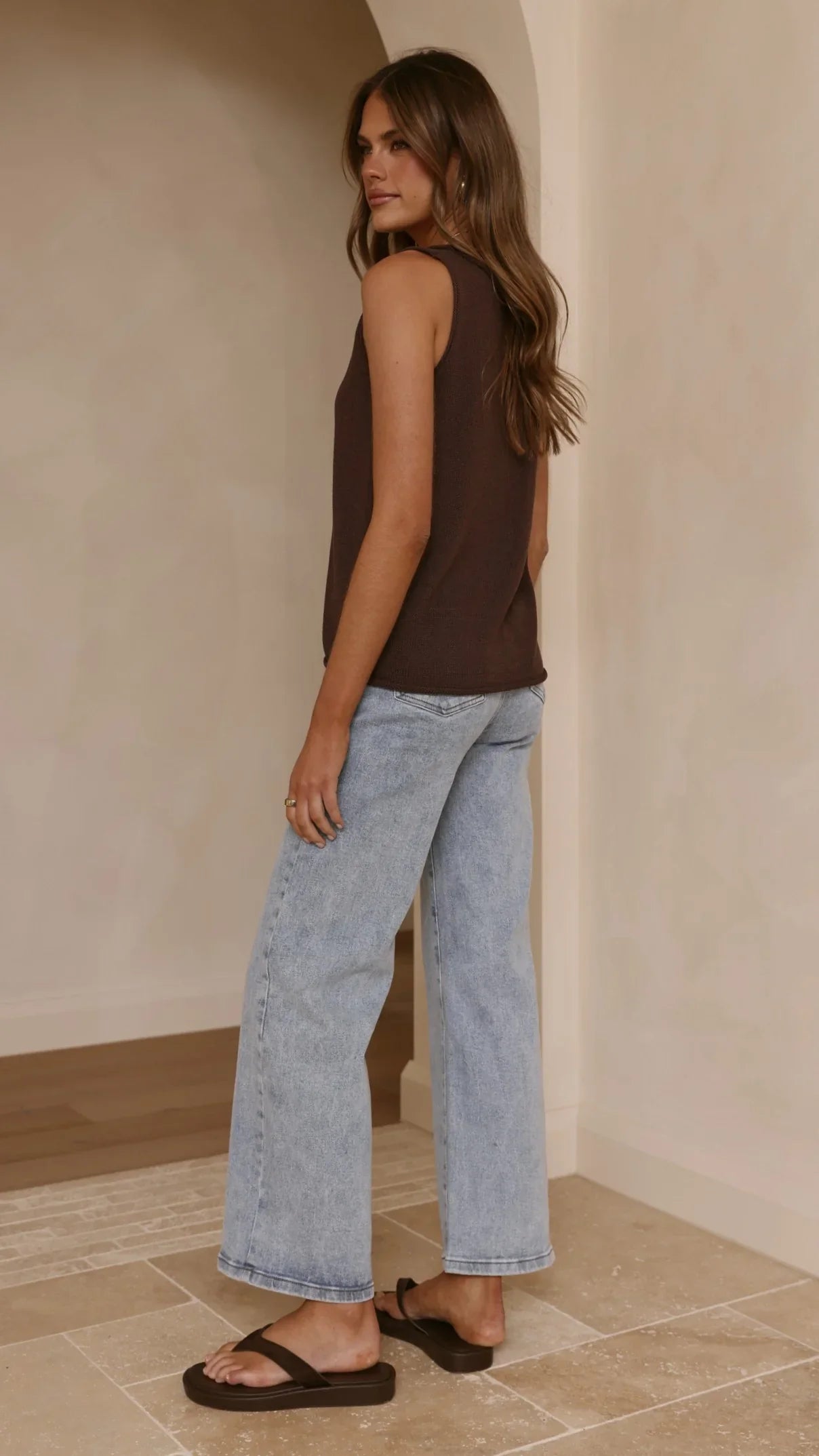 Annie Scoop Neck Tank Chocolate
