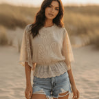 Boho Embroidered Lace Blouse