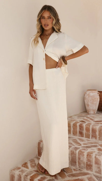 Razi Button Up Shirt Ivory
