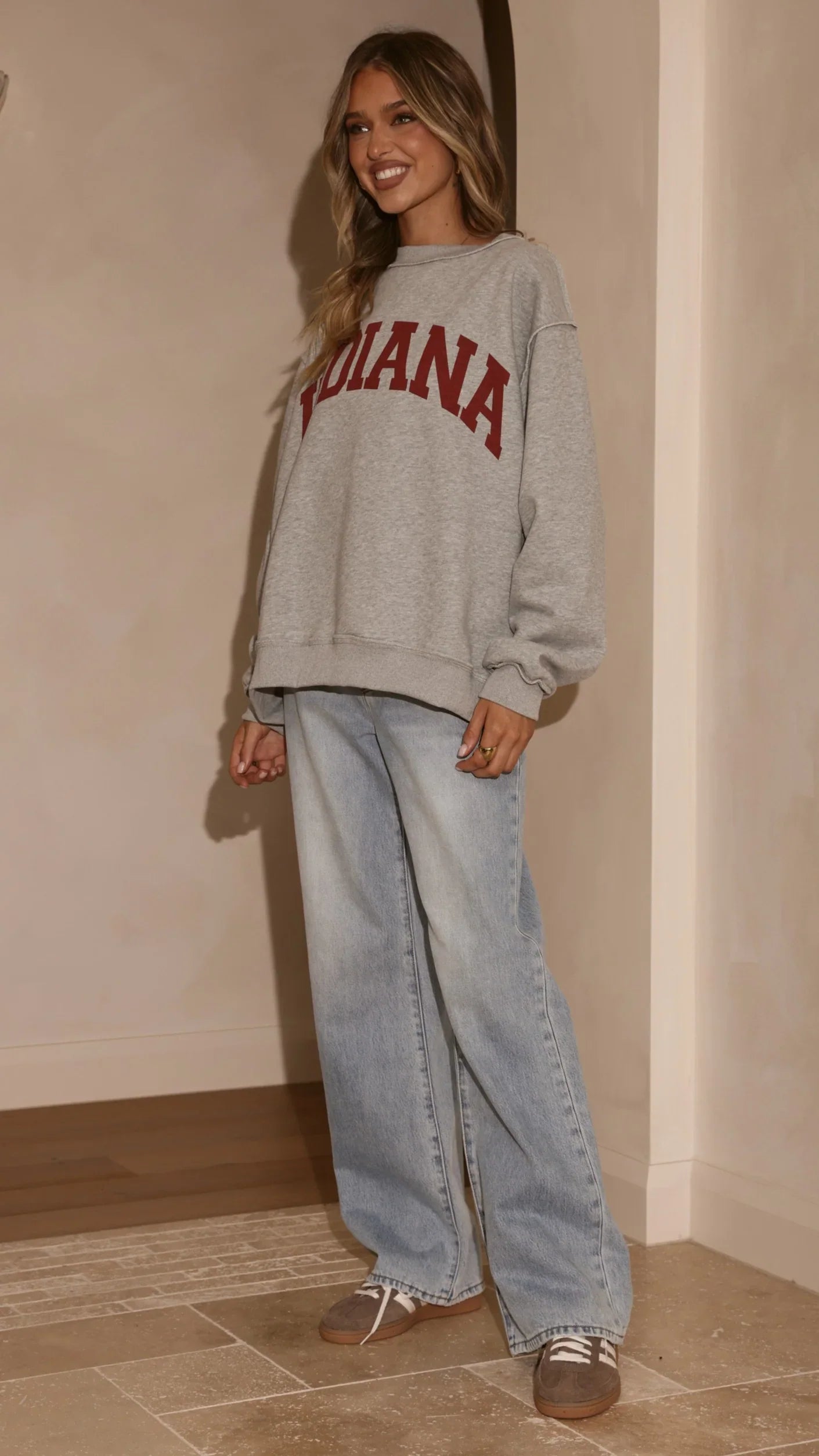 Indiana Crewneck Sweater Grey
