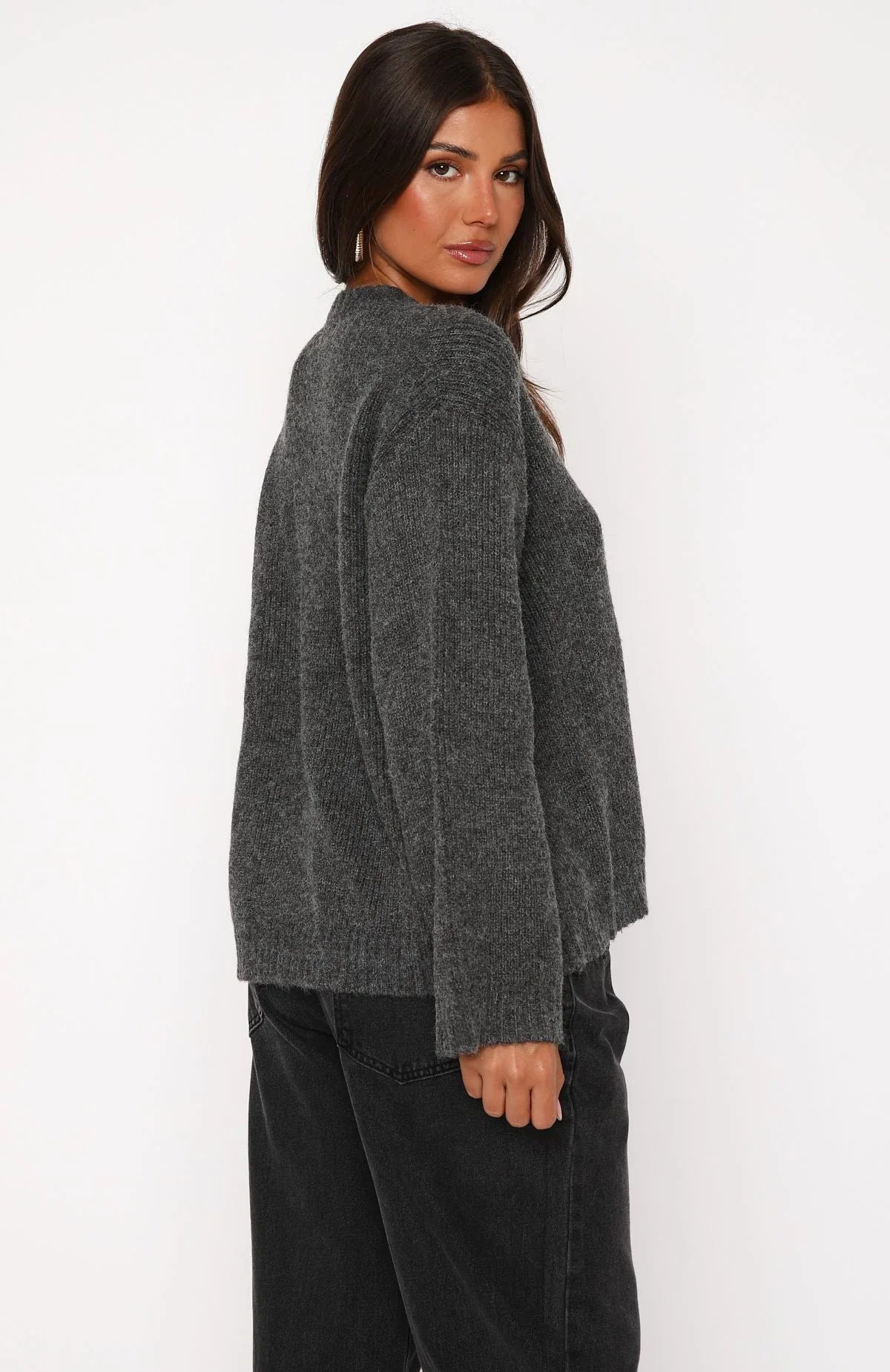 Flashback Knit Cardigan Charcoal