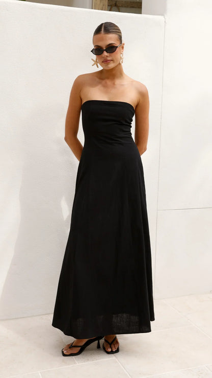 Astrid Strapless Maxi Dress Black