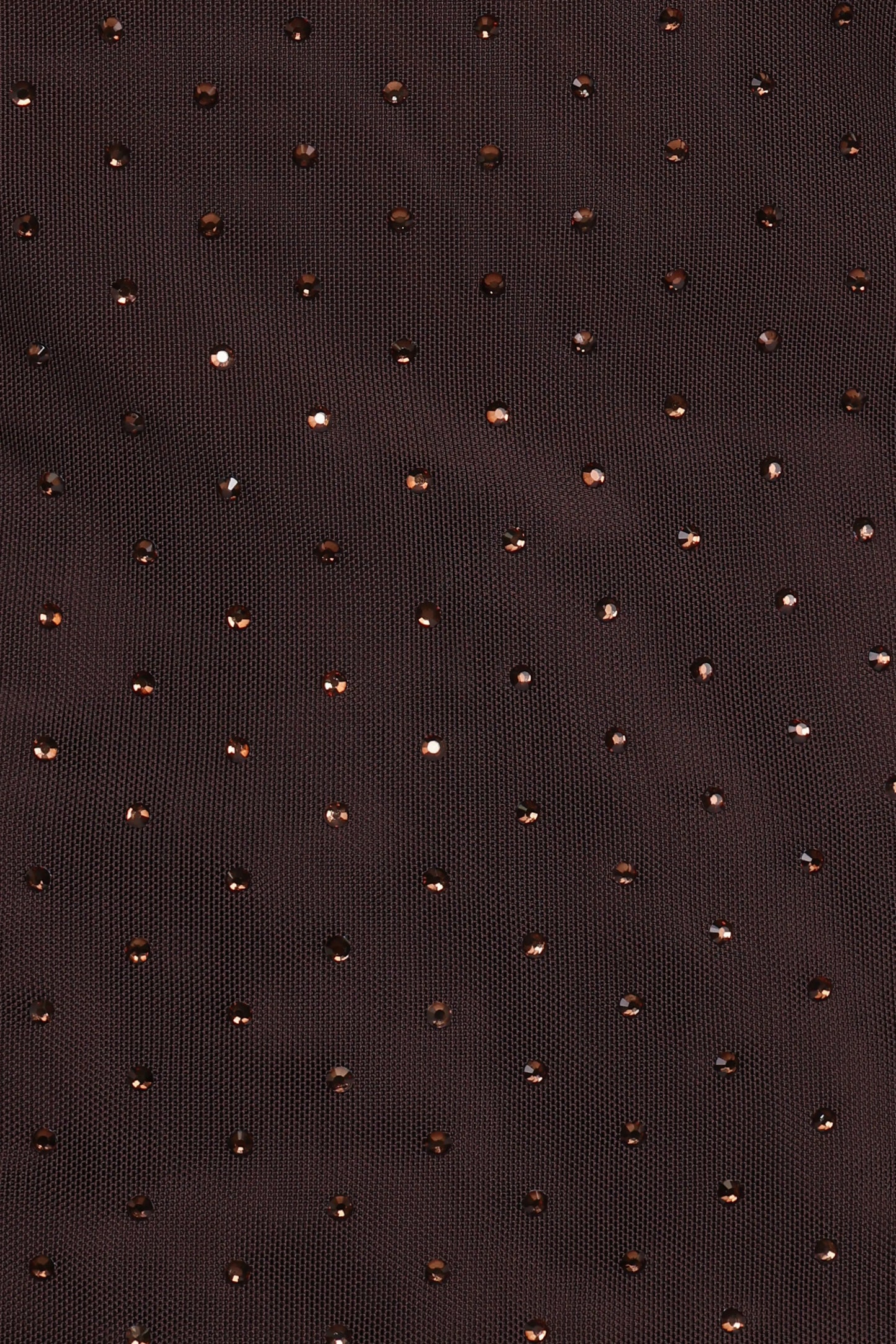 Alejandra Embellished Mesh Top Dark Chocolate