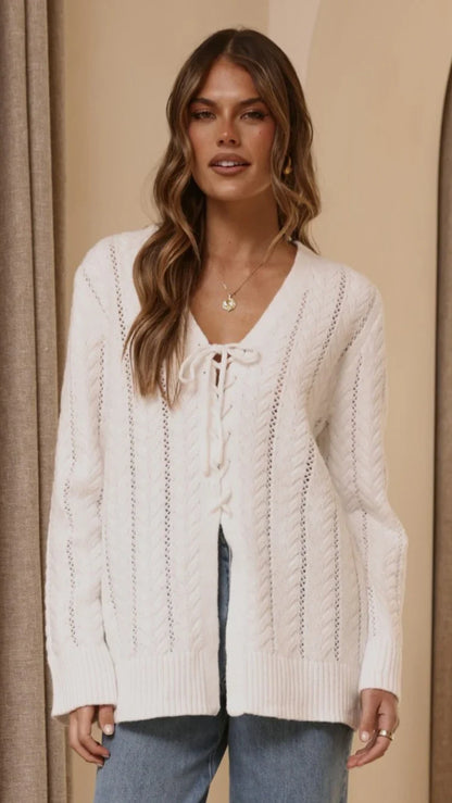 Georgia Knit Top White