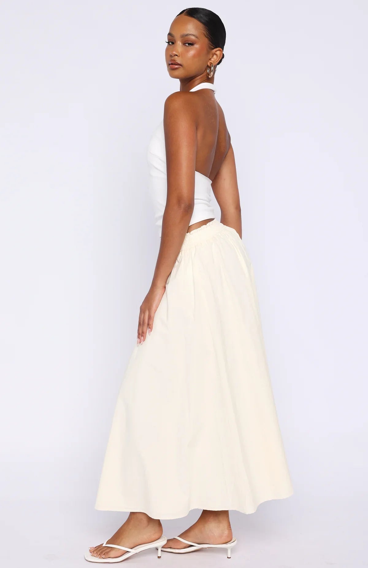 Lost In Your Love Maxi Skirt Cream