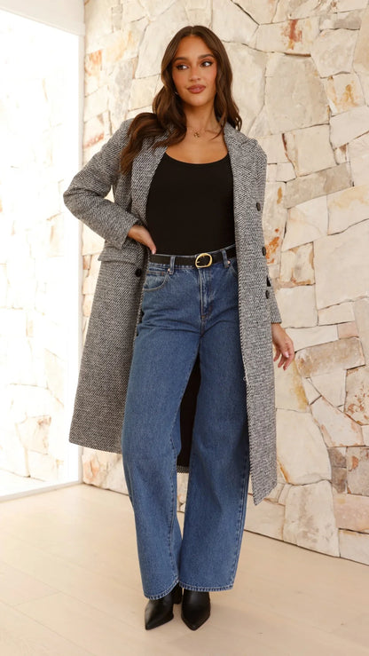 Jayla Longline Coat Grey