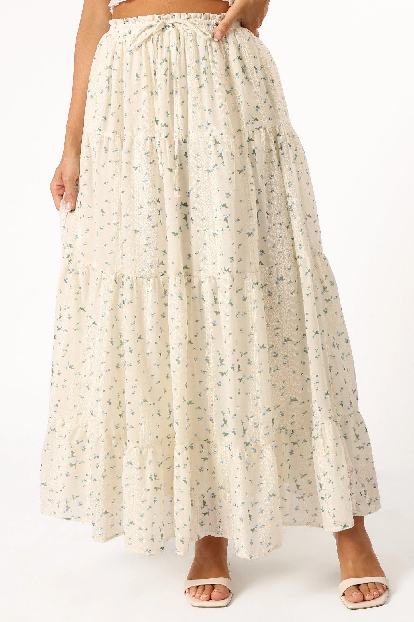 Amberlyn Maxi Skirt Blue Floral