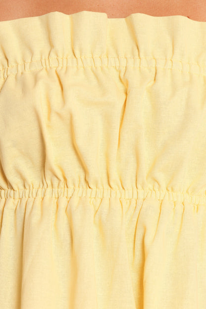 Ember Strapless Tunic Top Butter Yellow