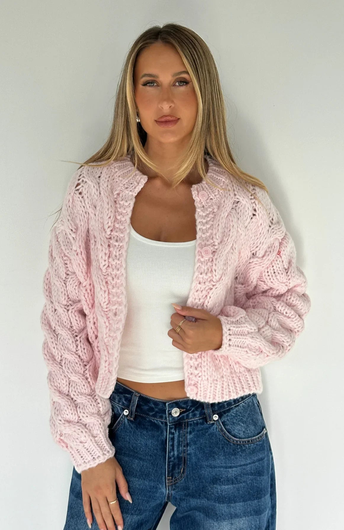 Cutie Pie Knit Cardigan Baby Pink