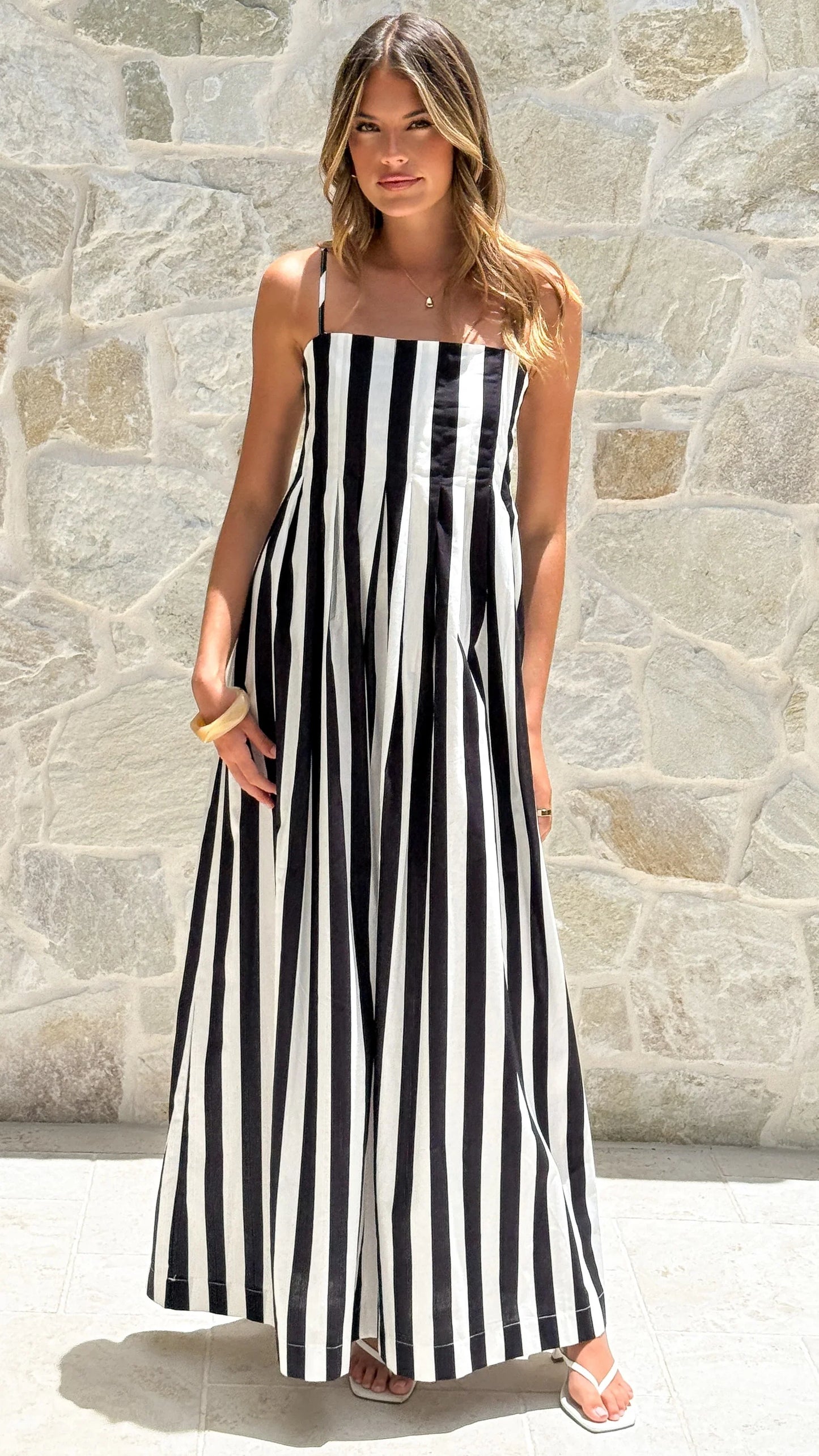 Pippa Maxi Dress Black Stripe