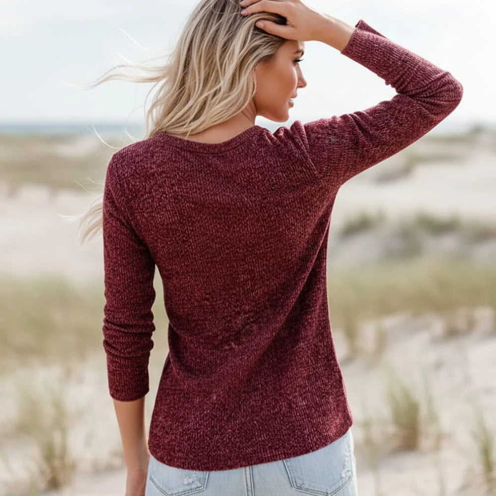 Boho Chic Long Sleeve Henley Top