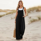 Boho Casual Flare Leg Jumpsuit Overalls