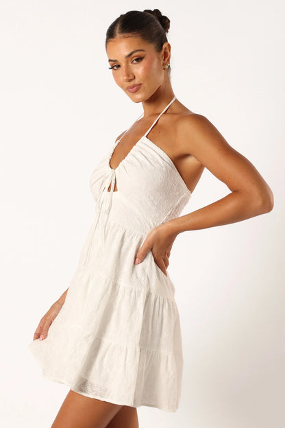 Rilie Halterneck Mini Dress White