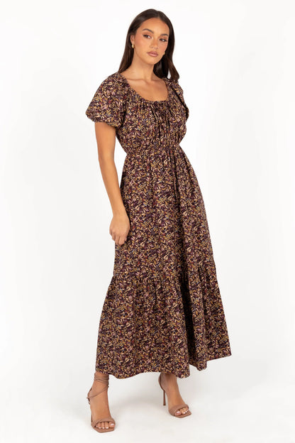 Juliana Maxi Dress Plum Floral