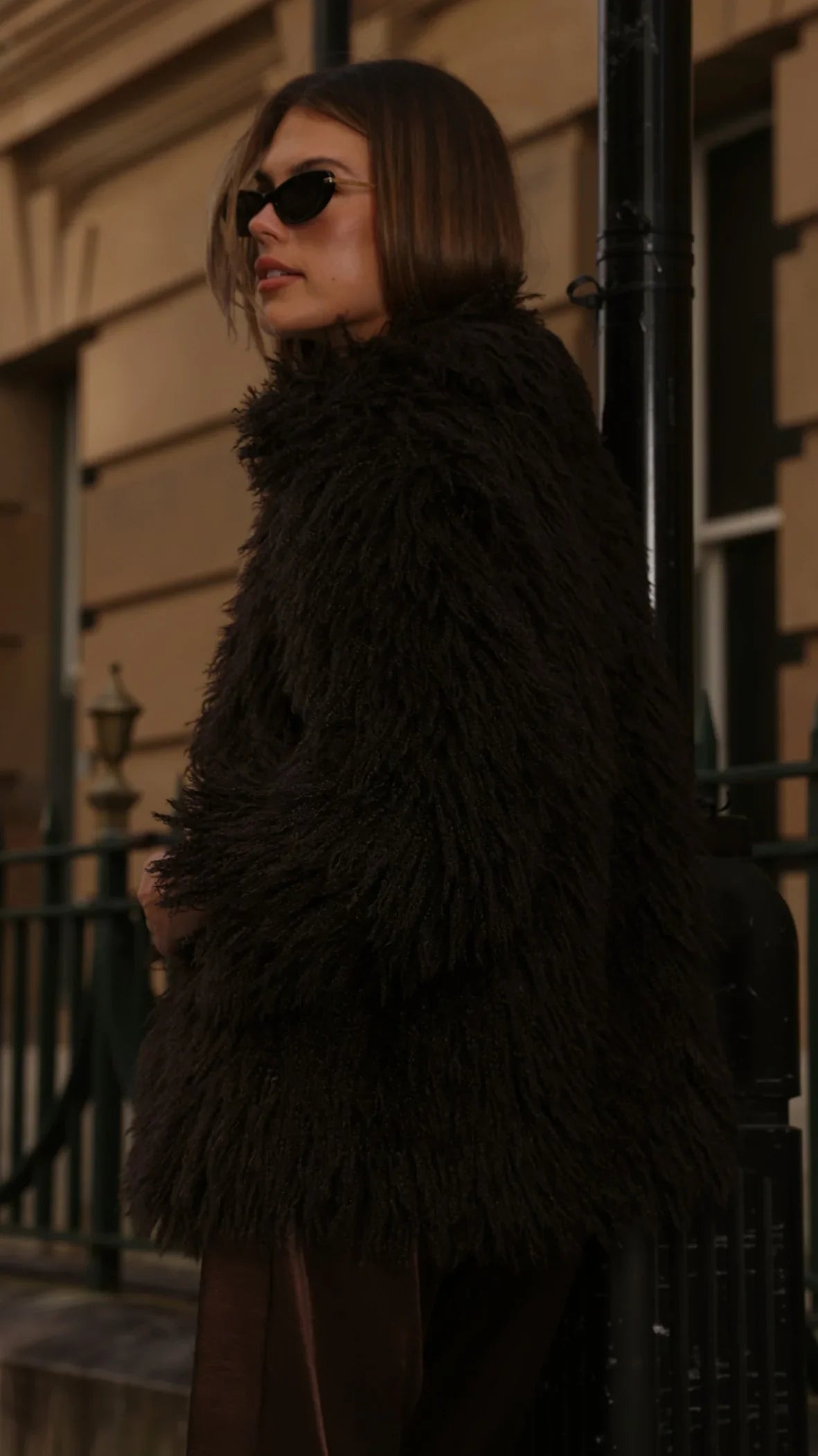 Chantelle Fur Jacket Chocolate