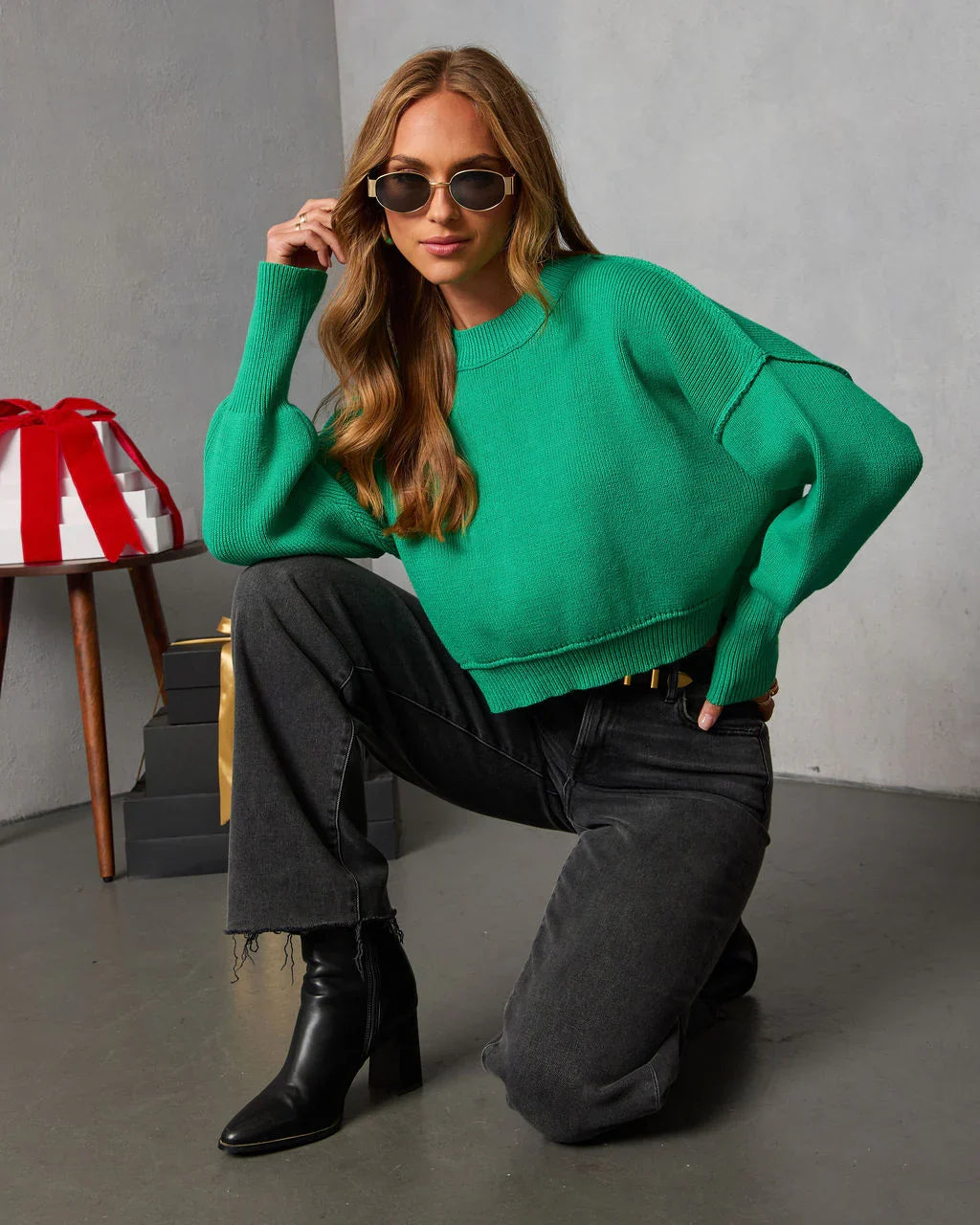 Elouise Cropped Crewneck Sweater