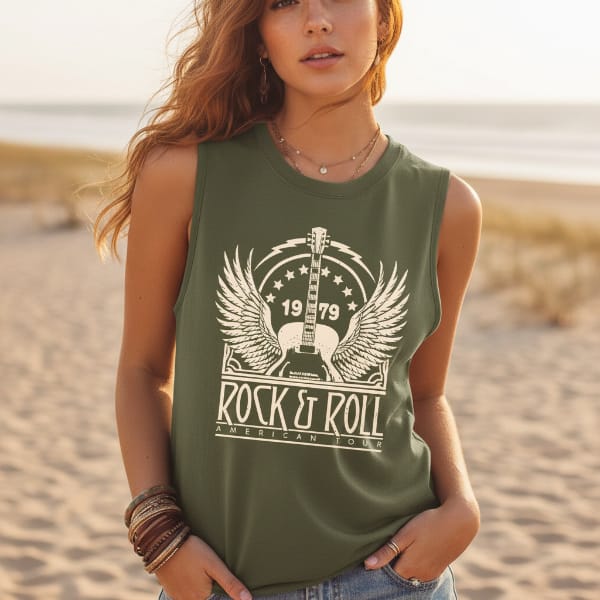 Rock and Roll Graphic Tank Top