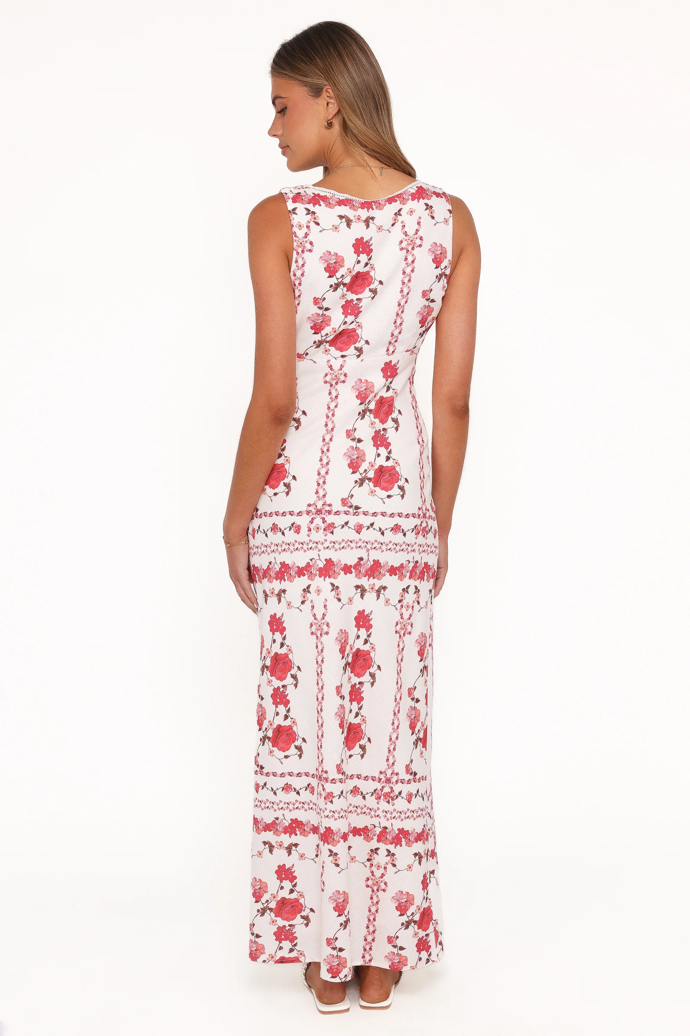 Amore Bias Cut Maxi Dress Red Rose