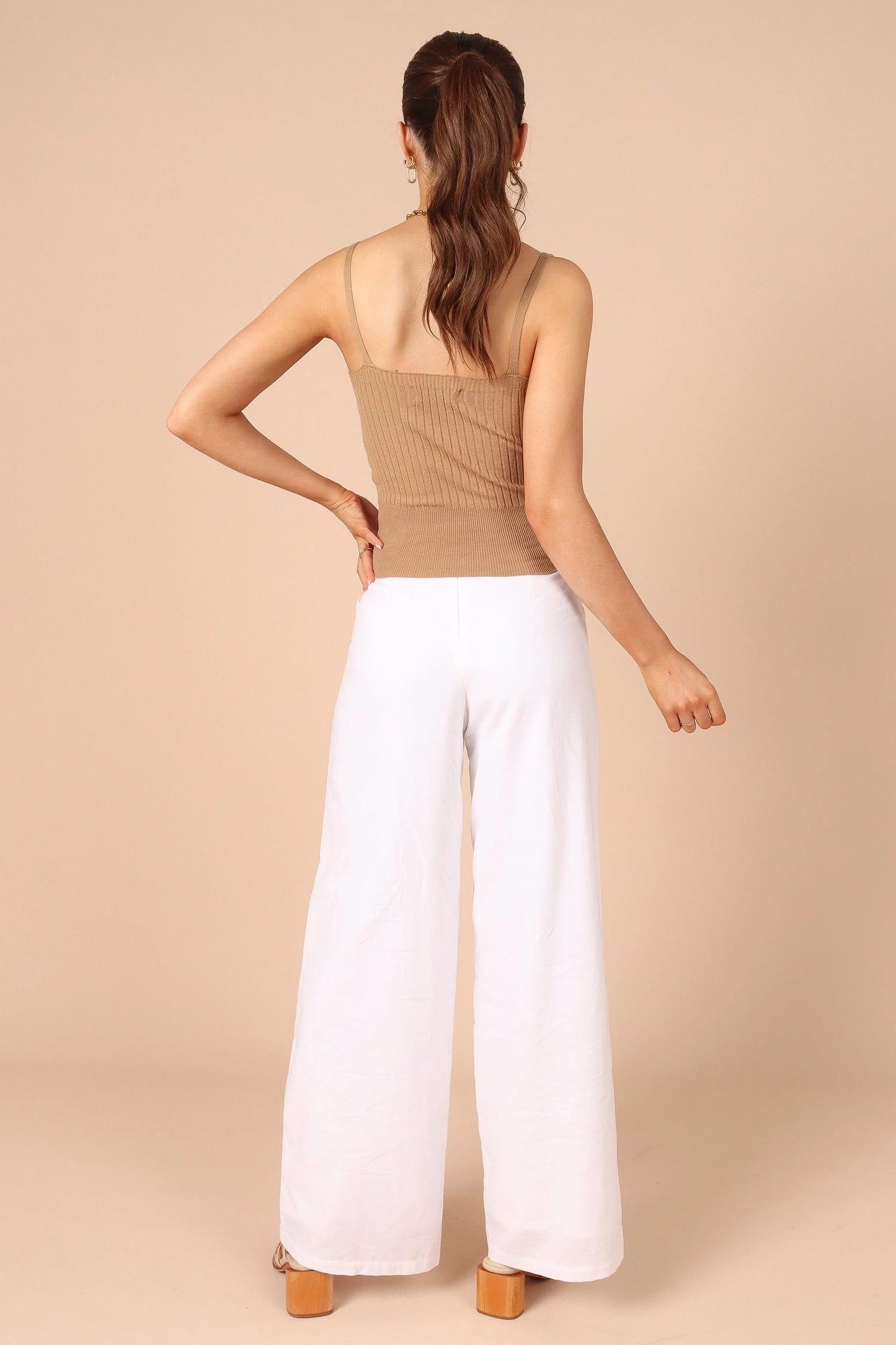 Gemma V Neck Tank Top Camel