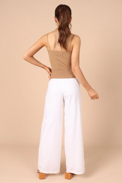 Gemma V Neck Tank Top Camel
