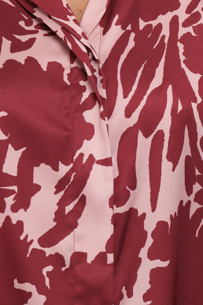 Elysia Shirt Pink Burgundy