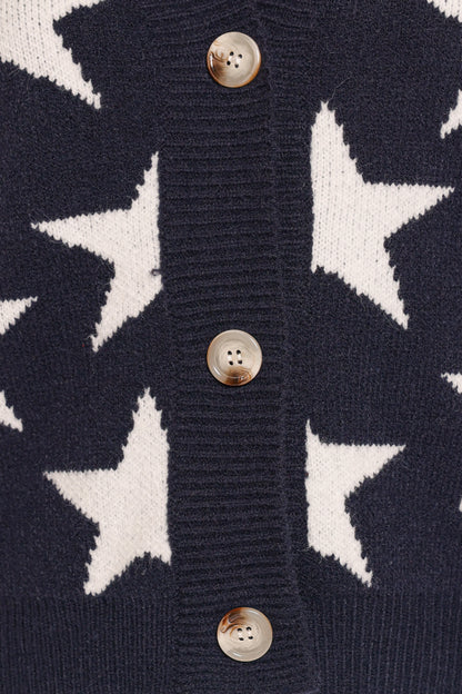 Sailor Star Knit Cardigan Navy
